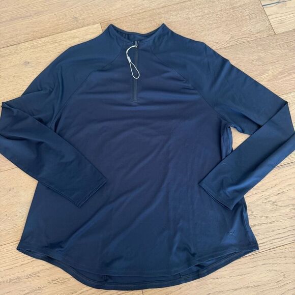 Puma quarter zip navy long sleeve top size large m8 - Picture 2 of 5